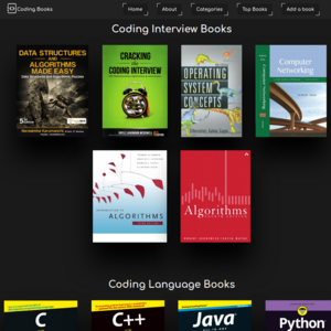 screenshot of the website Coding Books