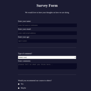 picture of a generic survey form 